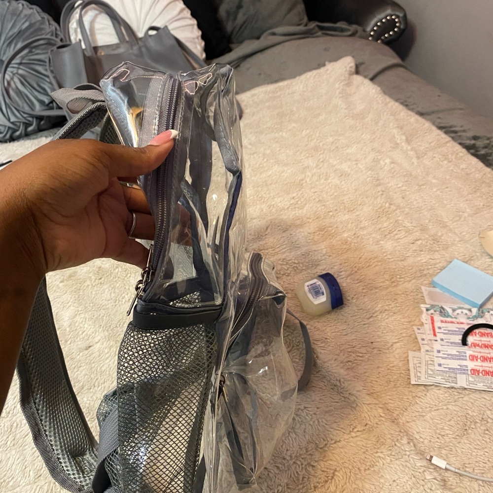 Dark Grey Clear Book Bag - Picture 5 of 5